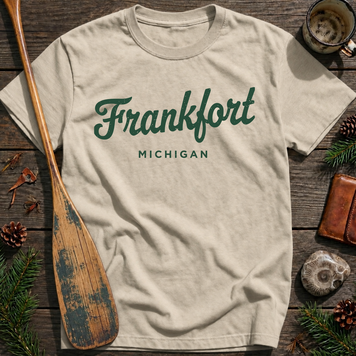 Frankfort Michigan Vintage Script T‑Shirt