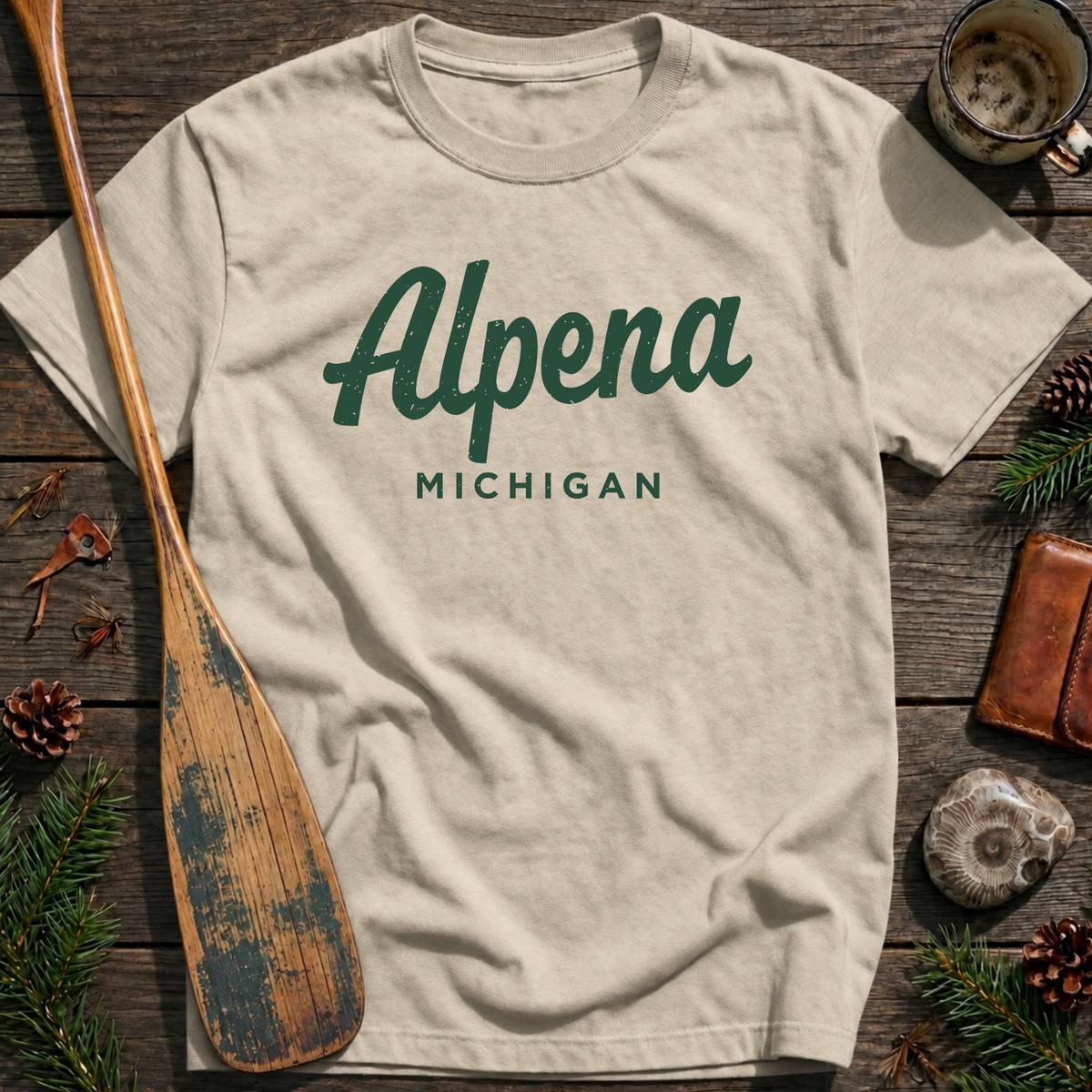 Alpena Michigan Vintage Script T‑Shirt