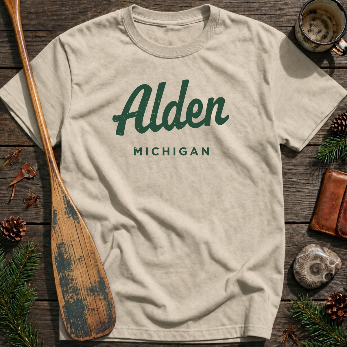 Alden Michigan Vintage Script T‑Shirt
