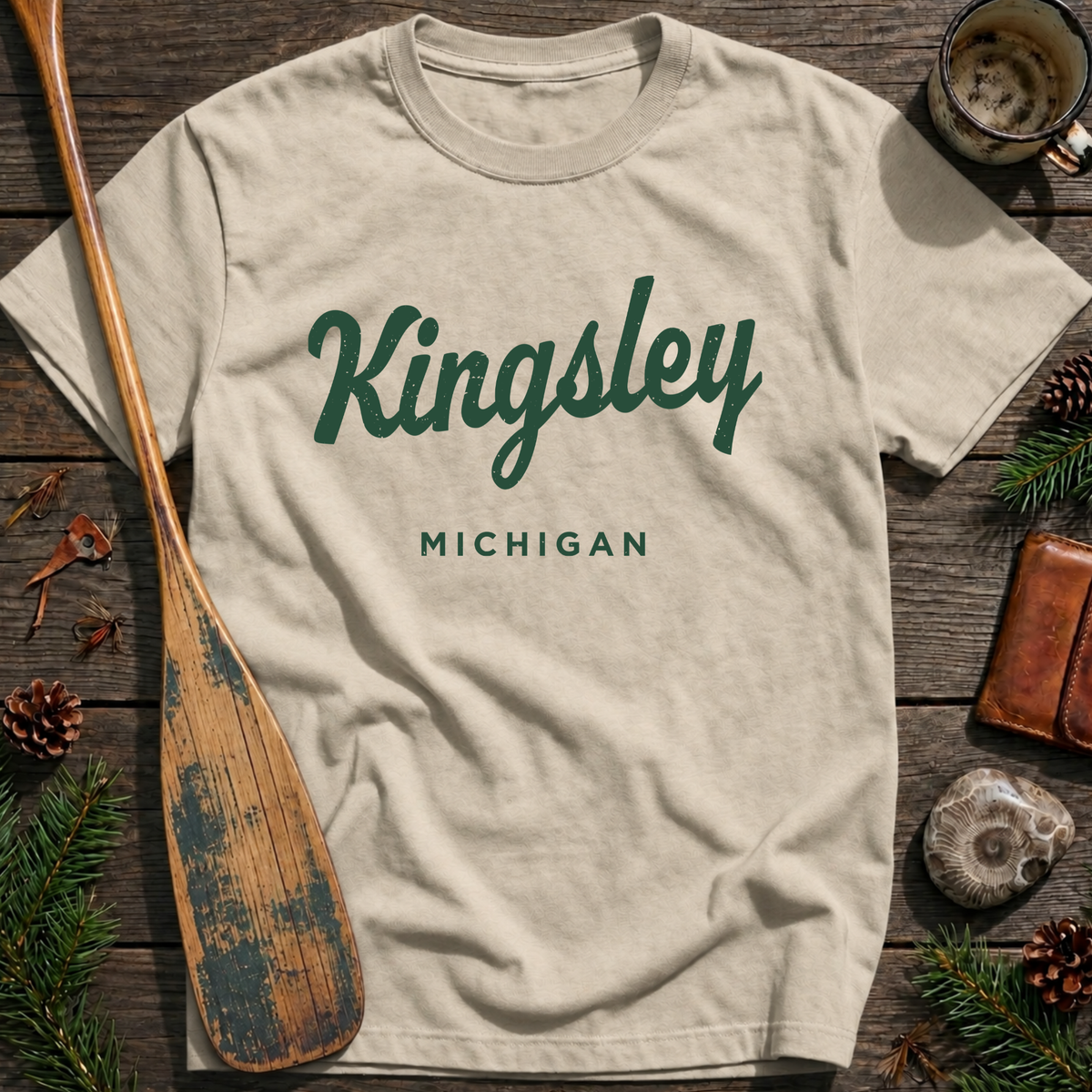 Kingsley Michigan Vintage Script T‑Shirt
