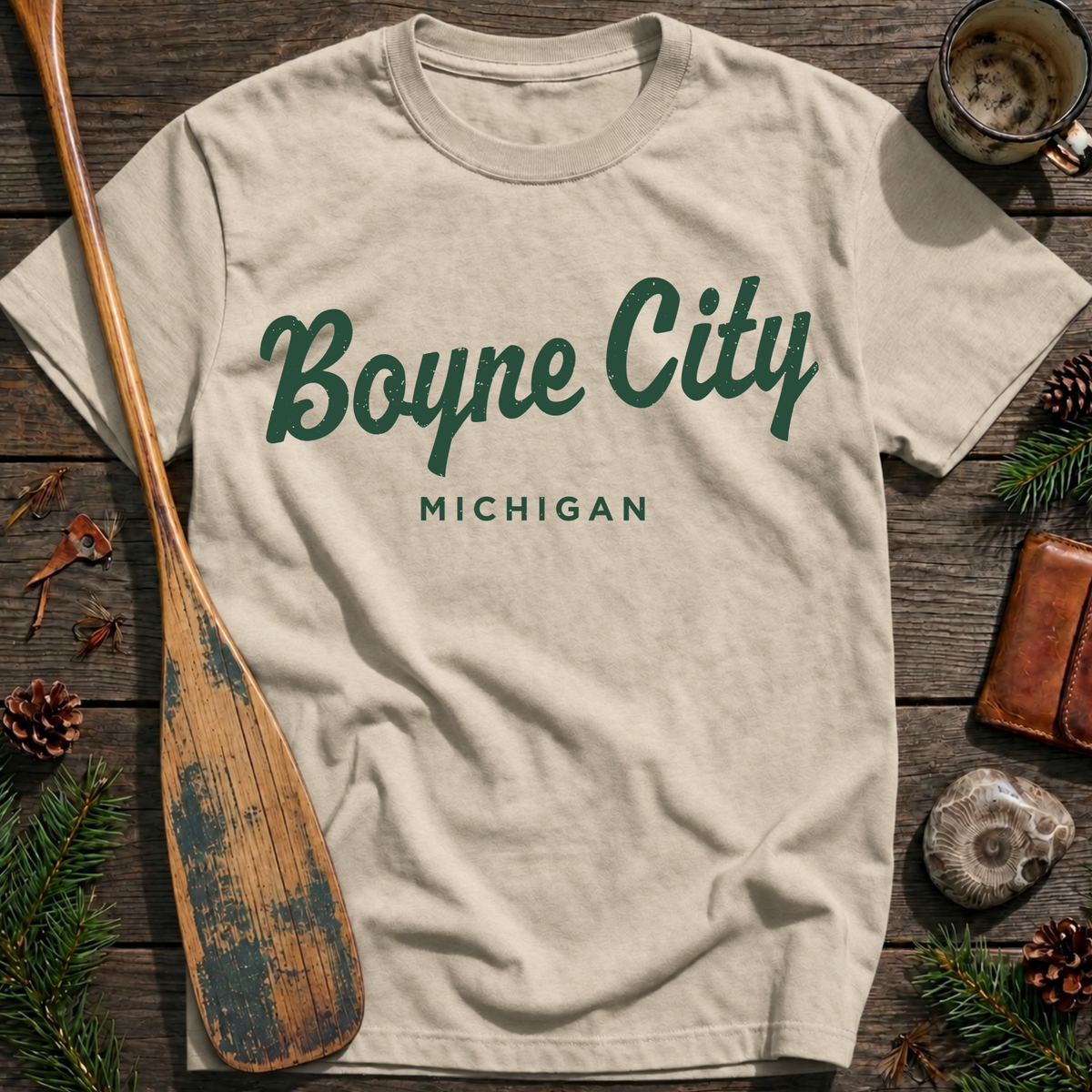 Boyne City Michigan Vintage Script T‑Shirt