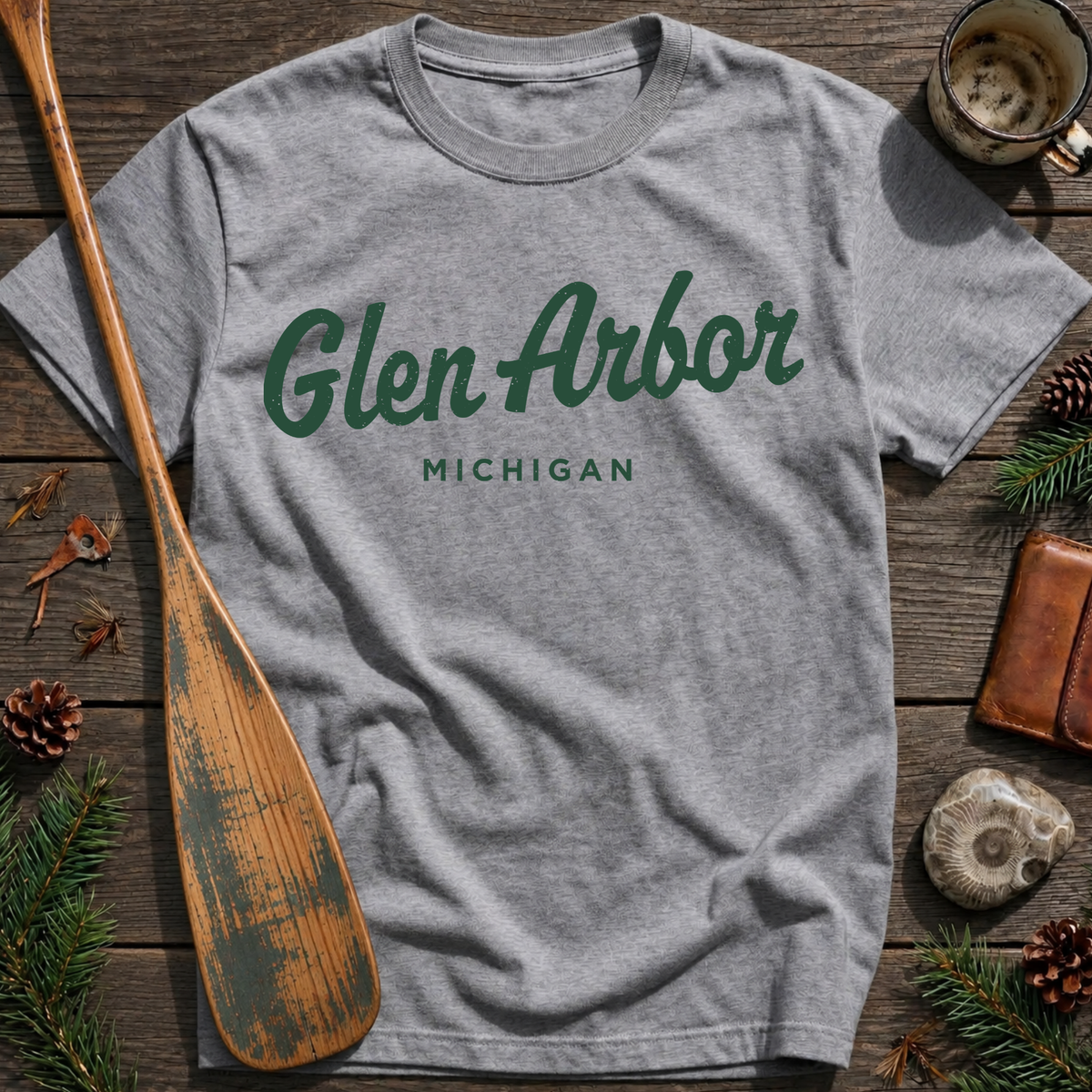 Glen Arbor Michigan Vintage Script T‑Shirt