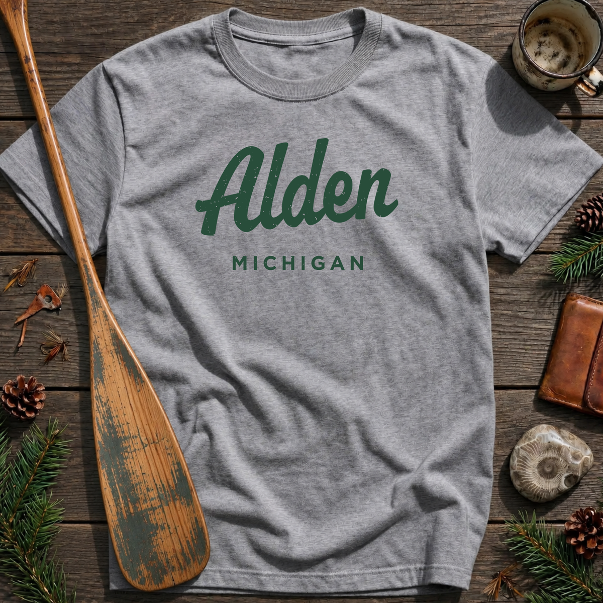 Alden Michigan Vintage Script T‑Shirt