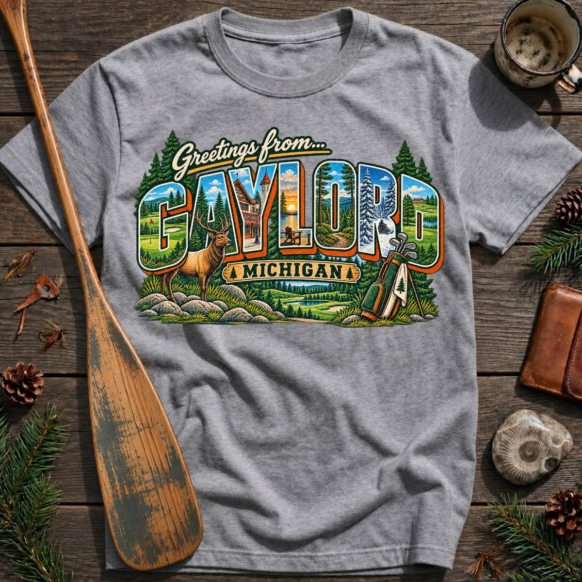Greetings from Gaylord Michigan T‑Shirt