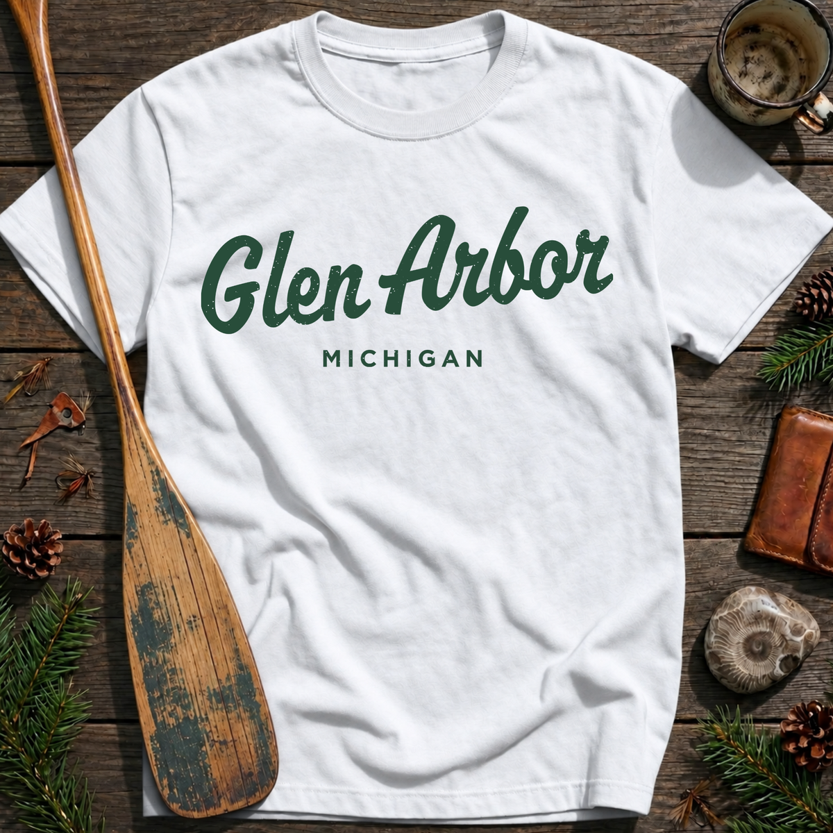 Glen Arbor Michigan Vintage Script T‑Shirt