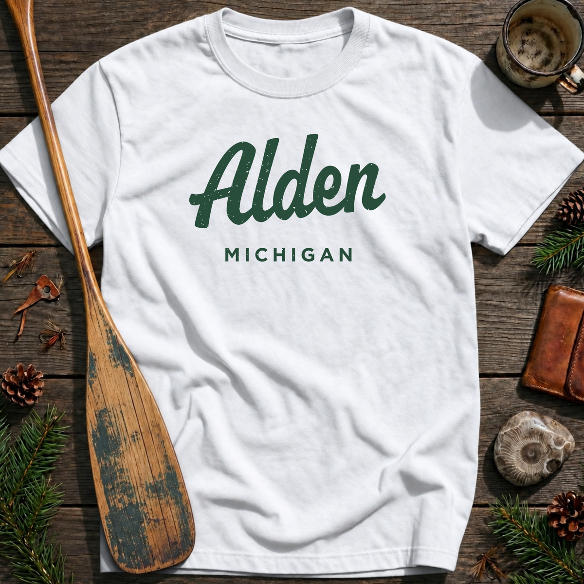 Alden Michigan Vintage Script T‑Shirt