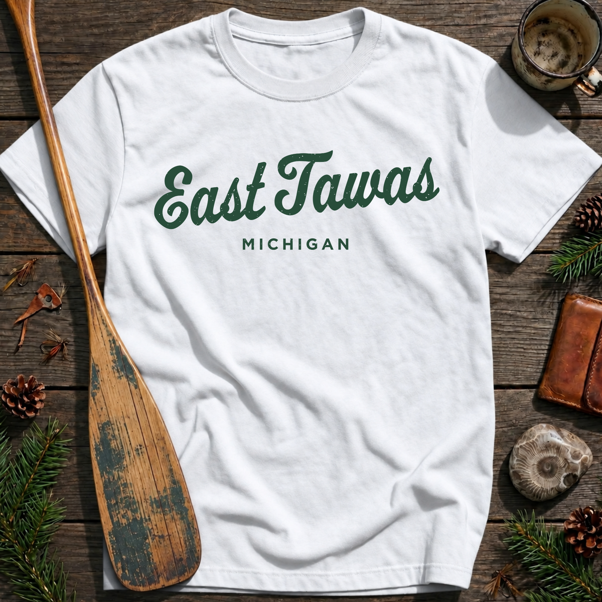 East Tawas Michigan Vintage Script T‑Shirt