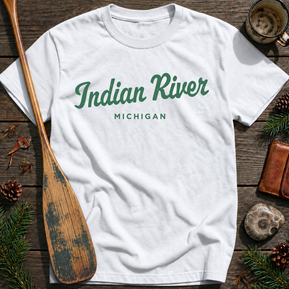 Indian River Michigan Vintage Script T‑Shirt