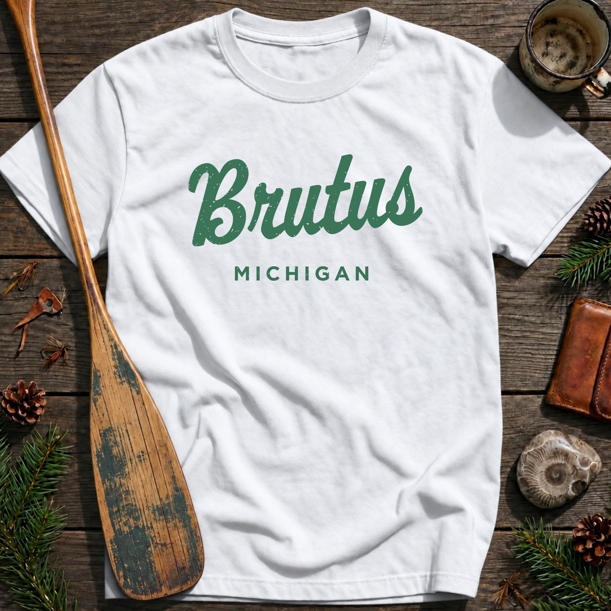 Brutus Michigan Vintage Script T‑Shirt