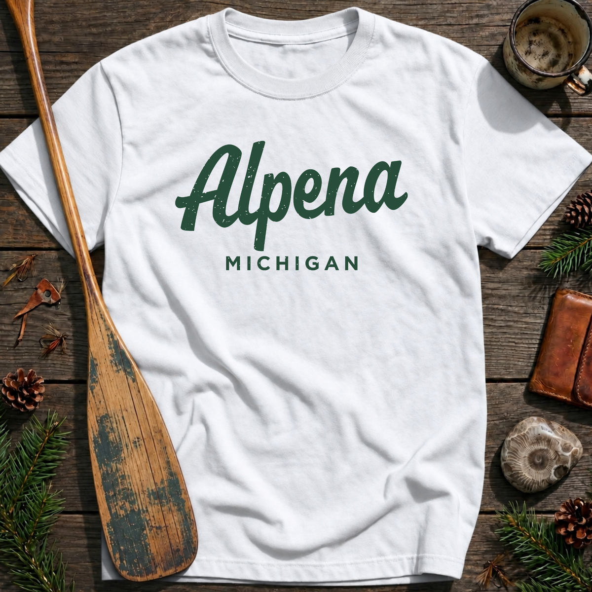Alpena Michigan Vintage Script T‑Shirt