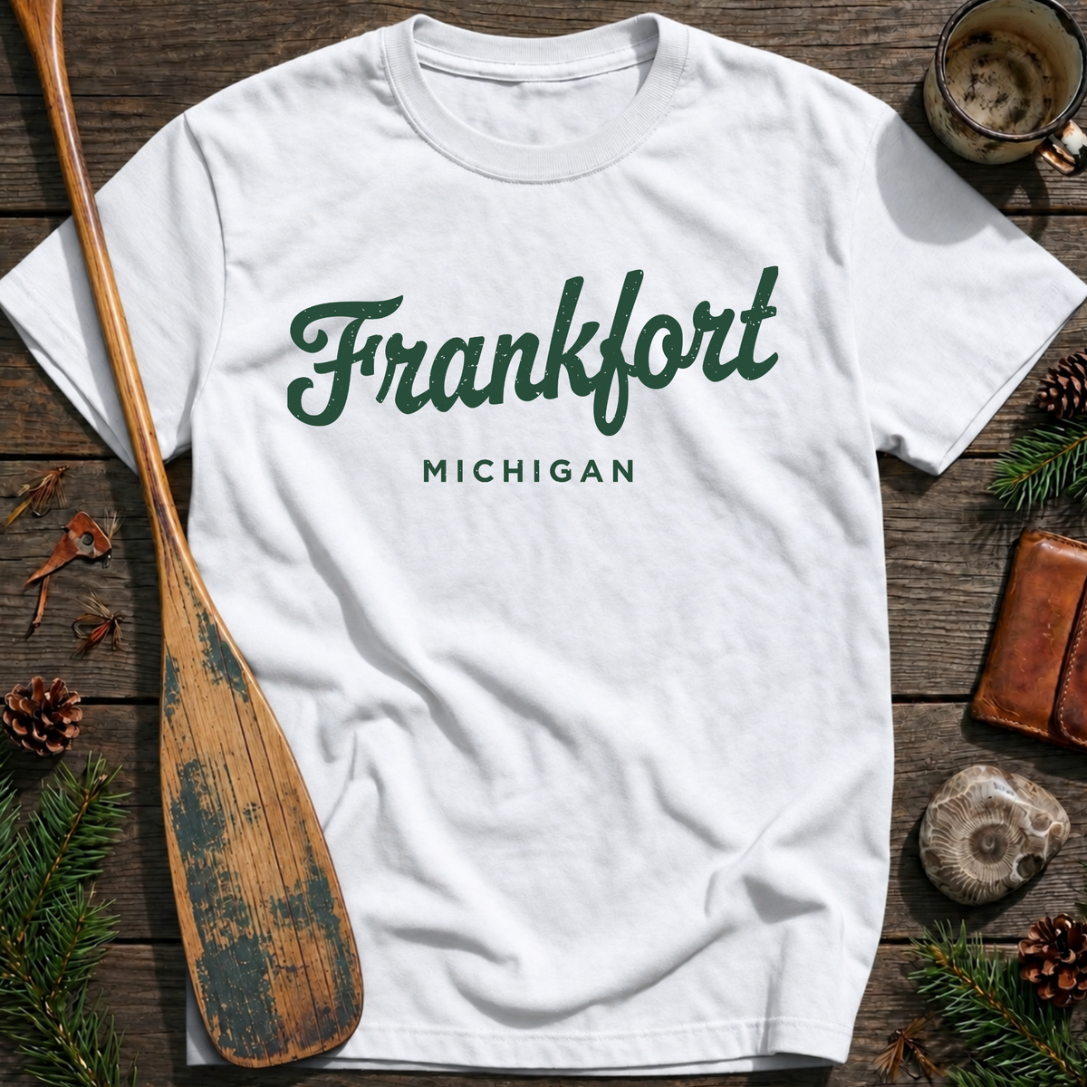 Frankfort Michigan Vintage Script T‑Shirt