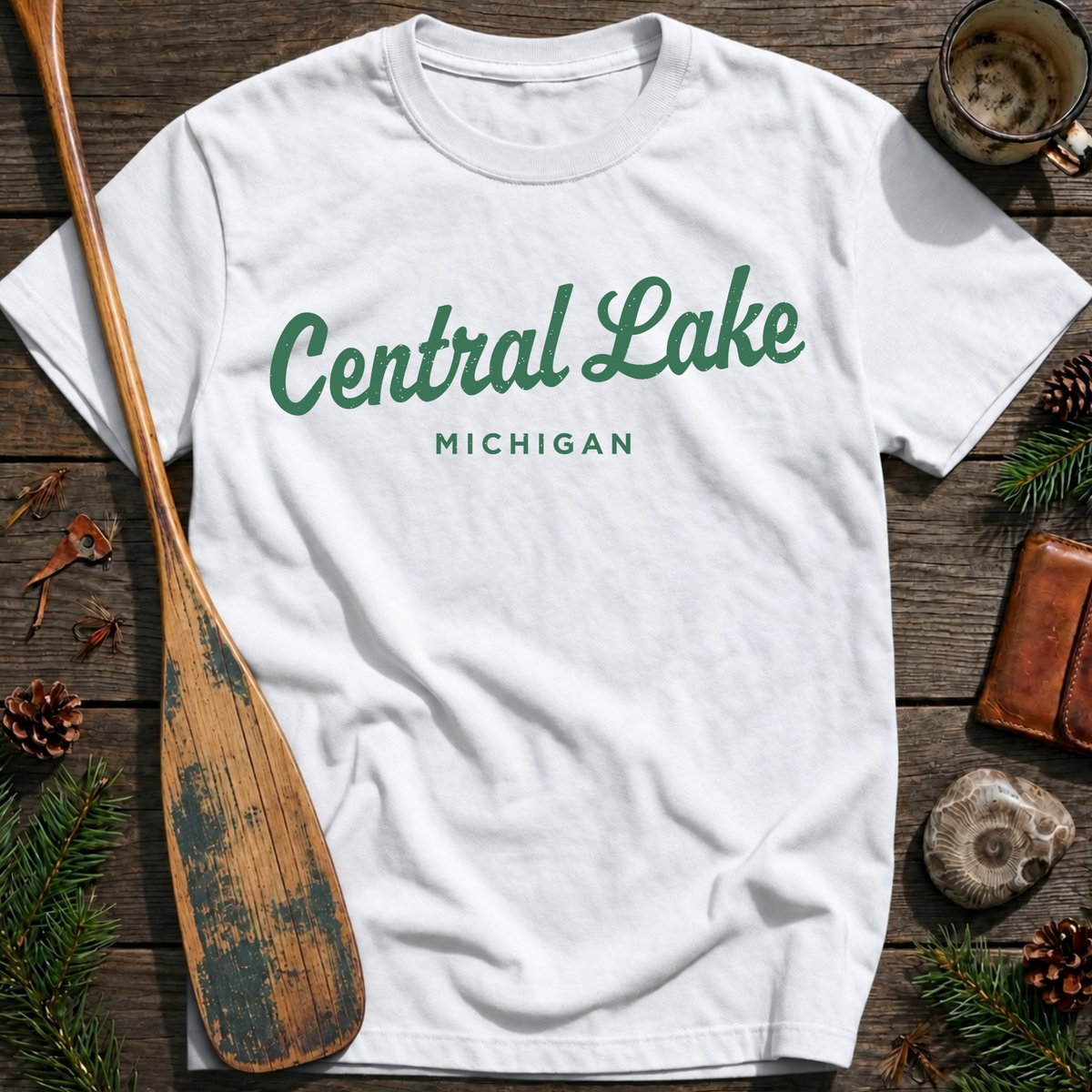 Central Lake Michigan Vintage Script T‑Shirt