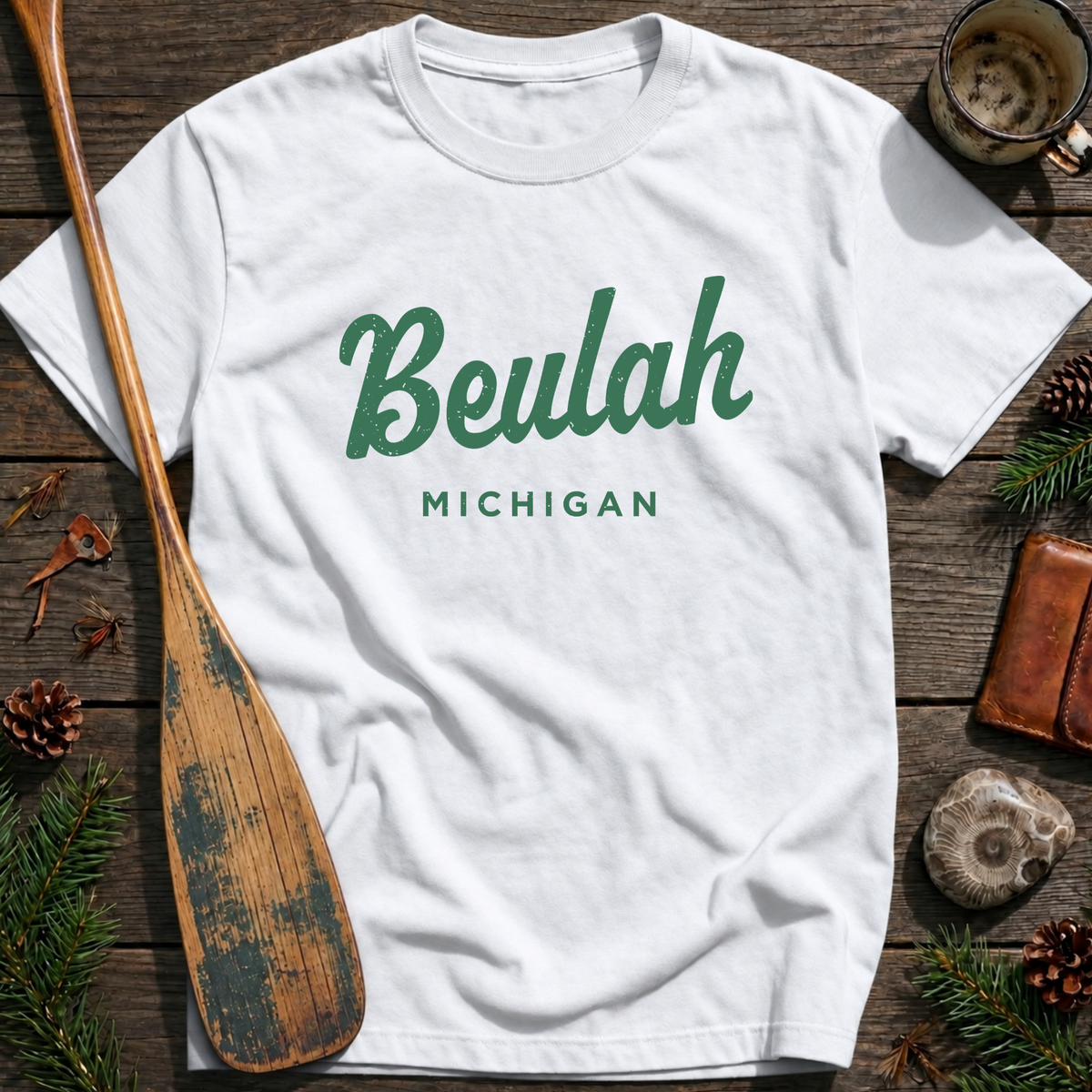 Beulah Michigan Vintage Script T‑Shirt